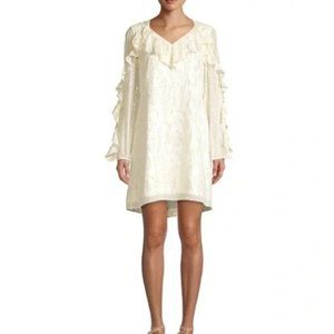 Lilly Pulitzer Womens Belle Silk Dress Size 8 Metallic Coconut Fish Clip Chiffon